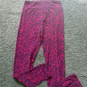 LuLaRoe Pink and Black Patterned Leggings
